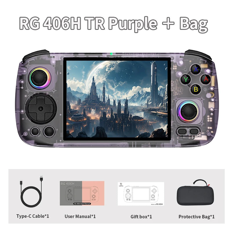 ANBERNIC RG 406H Handheld Game Console 4" IPS Multi-touch Screen Android 13 RG406H Retro Video Games Players Support FOTA Update