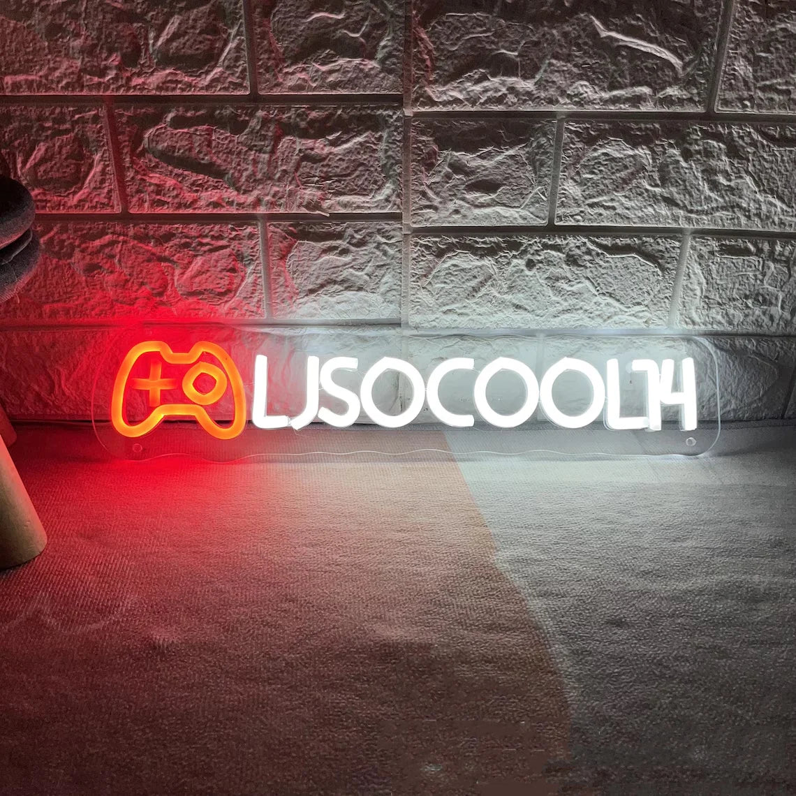 Gamer Tag Username Neon Sign,Custom Gamepad Nametag  Neon Sign, Personalized Gift For Him, Gamer Twitch Decor Game Room Decor