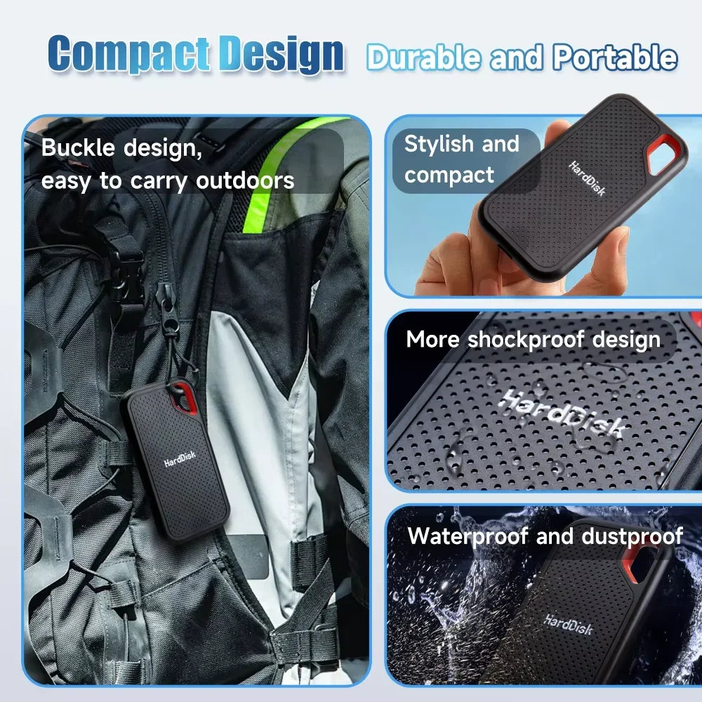 High-speed SSD 128TB External Hard Drive Portable 1TB Mobile Solid State Drive 2TB 4TB Mass External Hard Disk for Laptop/MAC/PC